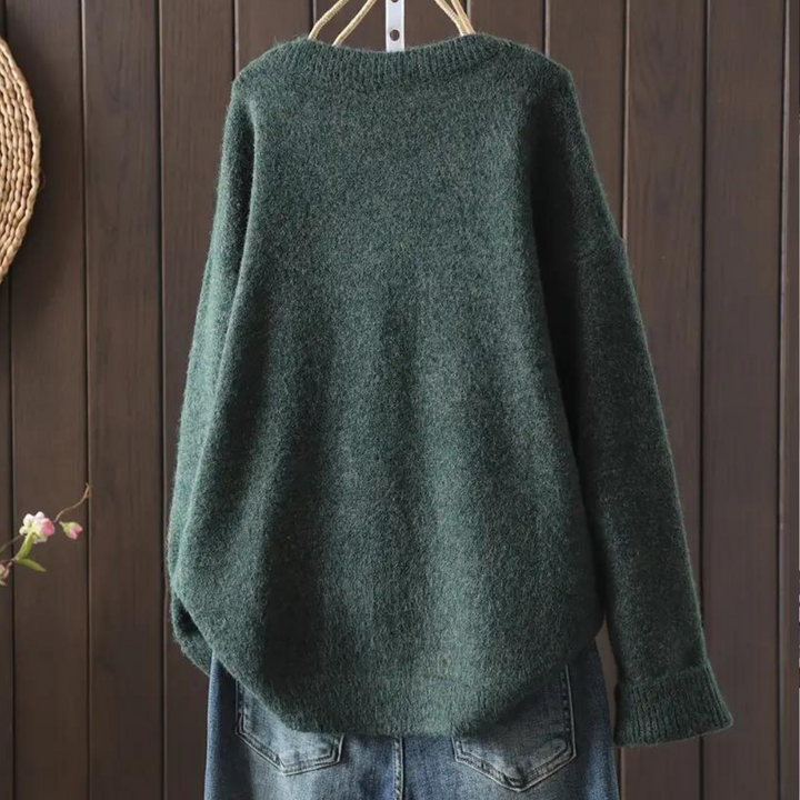 AMY - Blomsterstrikket Cardigan til Kvinder