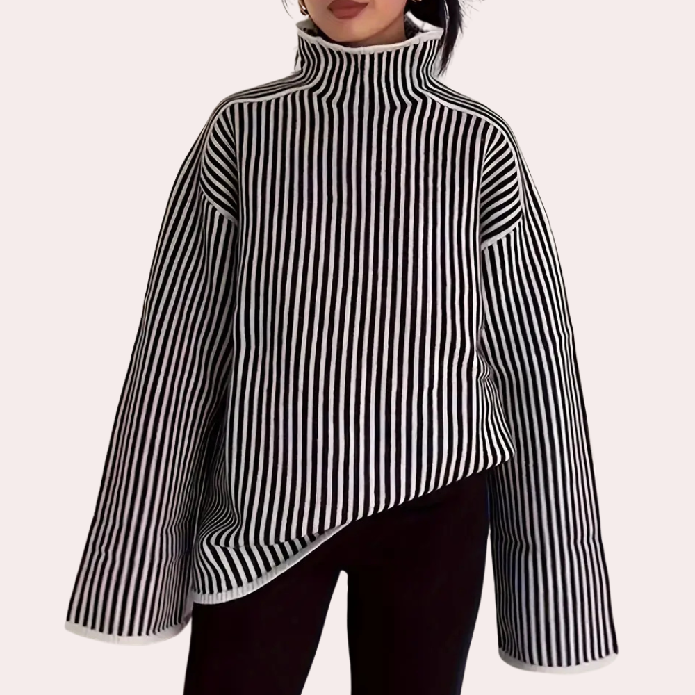 ASHLEY  - Elegant Stribet Sweater til Kvinder