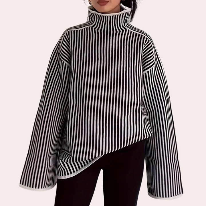 ASHLEY  - Elegant Stribet Sweater til Kvinder