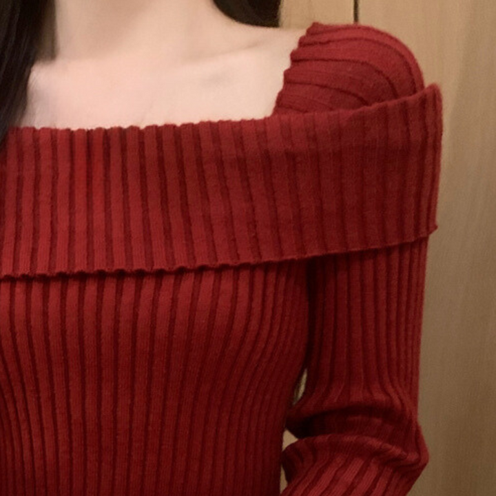 NANCY - Elegant Sweater uden Skuldre til Kvinder
