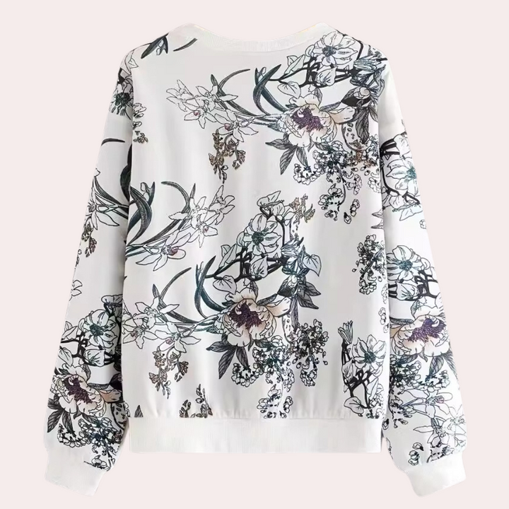 DORIS - Stilfuld Blomstret Sweater til Damer