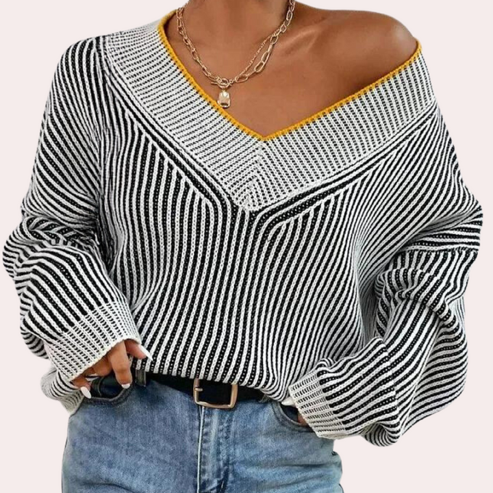 JUDY - Moderne Stribet Sweater til Kvinder