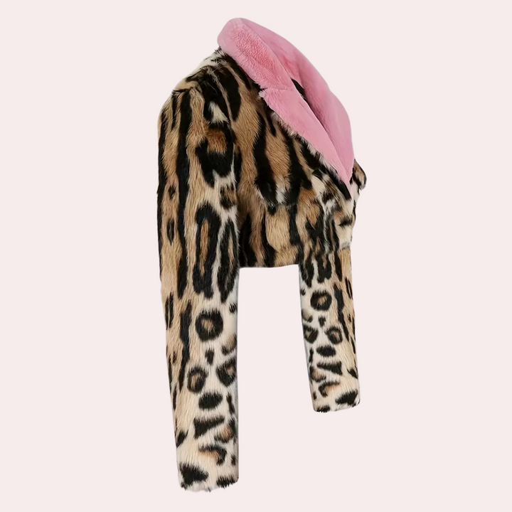 HAZEL - Kvinders Pelsfrakke med Leopardmønster
