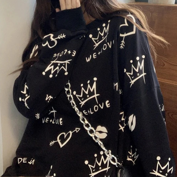 JOSIE - Afslappet Trykt Sweater til Damer