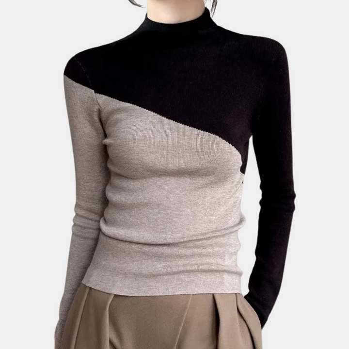 SENIA - Højhalset Strikket Sweater til Kvinder