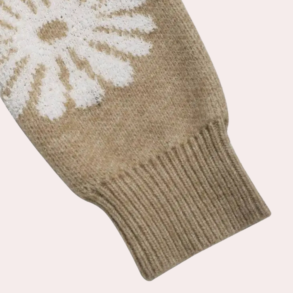MARLEY - Blomsterstrik Sweater til Kvinder