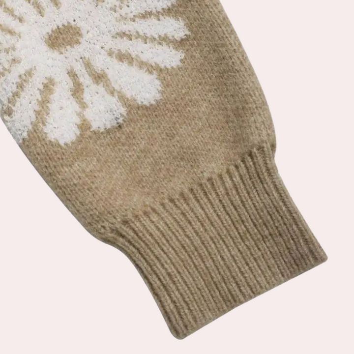MARLEY - Blomsterstrik Sweater til Kvinder