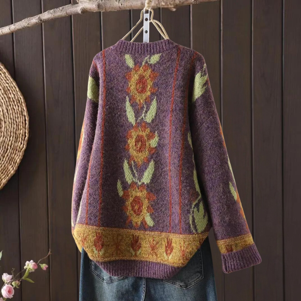CHOLE - Blomstret sweater til kvinder